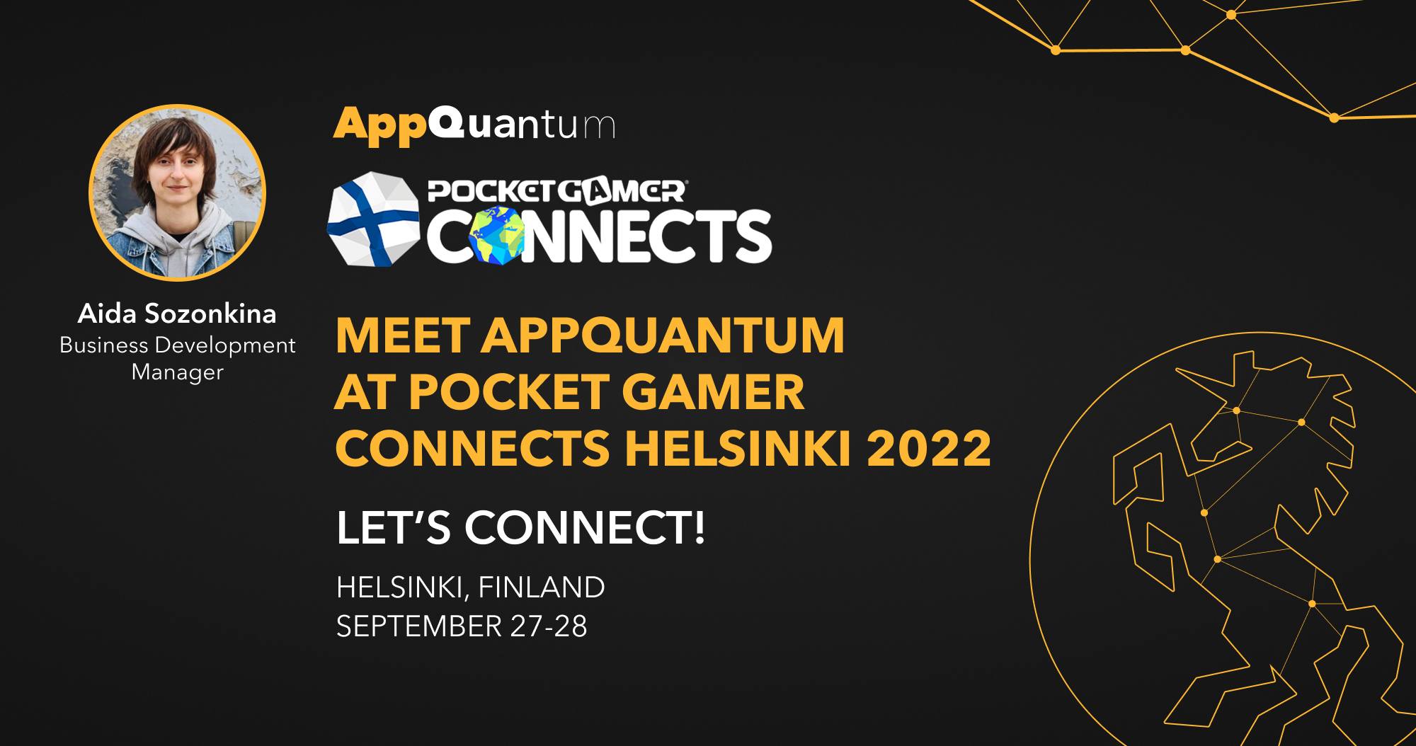 Meet AppQuantum at Pocket Gamer Connects Helsinki 2022!